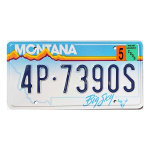 2000 Montana License Plate #4P7390S