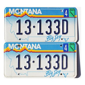 2000 Montana License Plates Pair #13133D