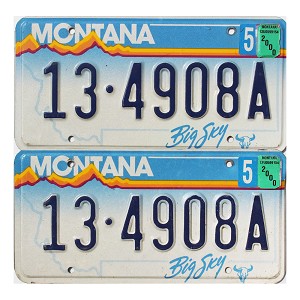 2000 Montana License Plates Pair #134908A