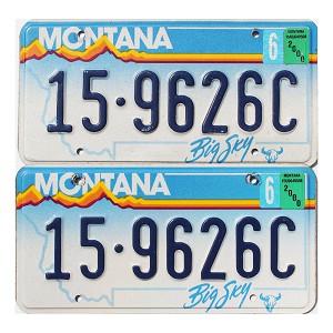 2000 Montana License Plates Pair #159626C