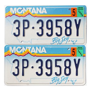 2000 Montana License Plates Pair #3P3958Y