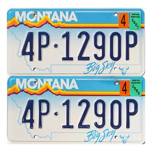 2000 Montana License Plates Pair #4P1290P