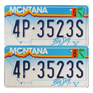 2000 Montana License Plates Pair #4P3523S