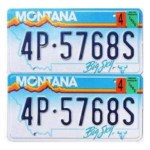 2000 Montana License Plates Pair #4P5768S