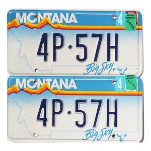 2000 Montana License Plates Pair #4P57H