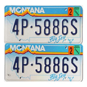2000 Montana License Plates Pair #4P5886S