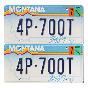 2000 Montana License Plates Pair #4P700T