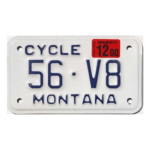 2000 Montana Motorcycle License Plate #56V8