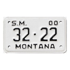2000 Montana Special Mobile License Plate #3222