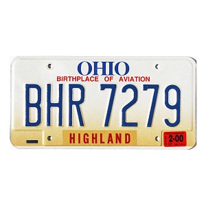 2000 Ohio License Plate #BHR7279