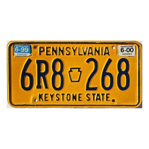2000 Pennsylvania License Plate #6R8268