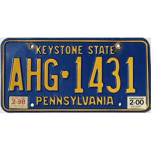 2000 Pennsylvania License Plate #AHG1431