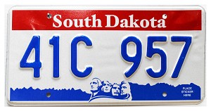 2000 South Dakota License Plate #41C957
