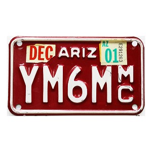 2001 Arizona Motorcycle License Plate #YM6M