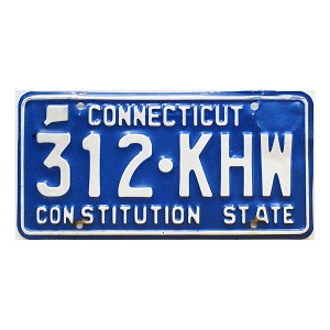 2001 Connecticut License Plate #312KHW