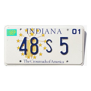 2001 Indiana License Plate #48S5