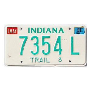 2001 Indiana Trailer License Plate #7354L