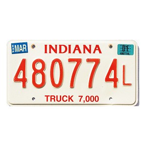 2001 Indiana Truck License Plate #480774L