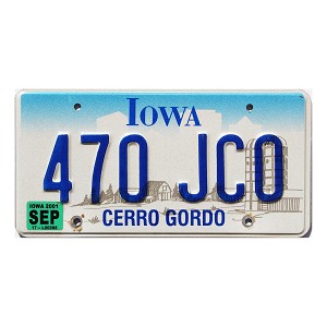 2001 Iowa License Plate #470JCO