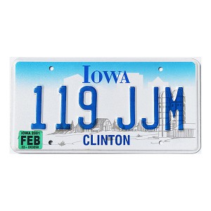 2001 Iowa License Plate #119JJM