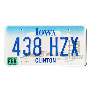 2001 Iowa License Plate #438HZX