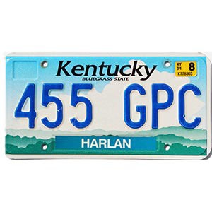 2001 Kentucky License Plate #455GPC