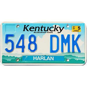 2001 Kentucky License Plate #548DMK