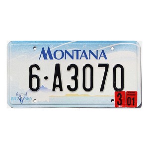 2001 Montana License Plate #6A3070