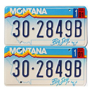 2001 Montana License Plates Pair #302849B