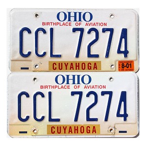 2001 Ohio License Plates Pair #CCL7274