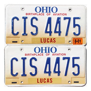 2001 Ohio License Plates Pair #CIS4475