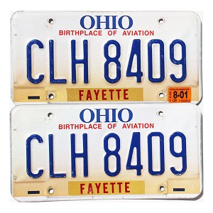 2001 Ohio License Plates Pair #CLH8409
