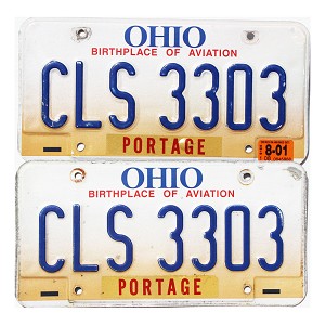 2001 Ohio License Plates Pair #CLS3303