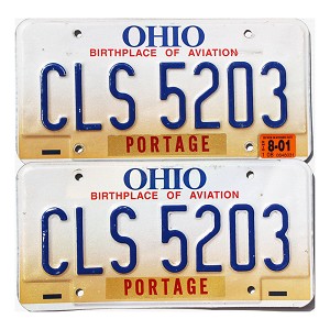 2001 Ohio License Plates Pair #CLS5203