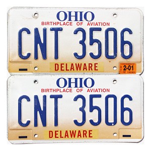 2001 Ohio License Plates Pair #CNT3506