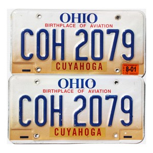 2001 Ohio License Plates Pair #COH2079