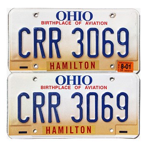 2001 Ohio License Plates Pair #CRR3069