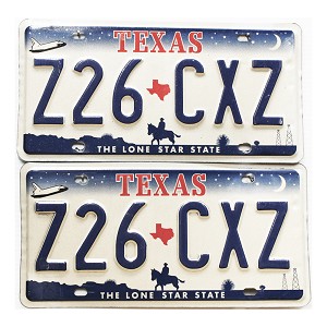 2001 Texas License Plates Pair #Z26CXZ