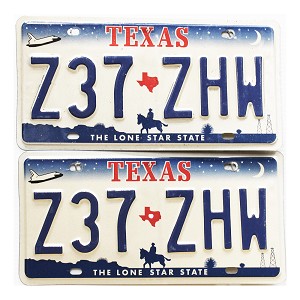 2001 Texas License Plates Pair #Z37ZHW