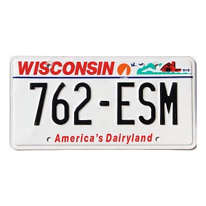 2001 Wisconsin License Plate #762ESM