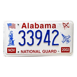 2002 Alabama National Guard License Plate #33942