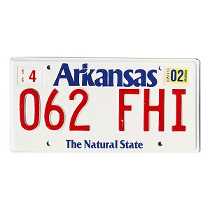 2002 Arkansas License Plate #062FHI