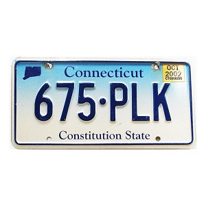 2002 Connecticut License Plate #675PLK