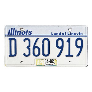 2002 Illinois License Plate #D360919