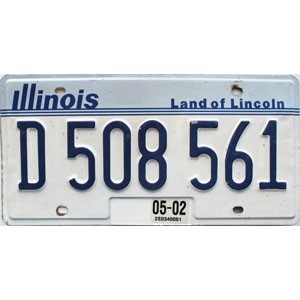 2002 Illinois License Plate #D508561