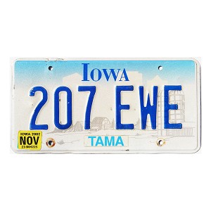 2002 Iowa License Plate #207EWE
