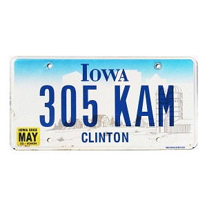 2002 Iowa License Plate #305KAM