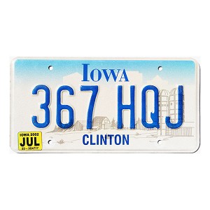 2002 Iowa License Plate #367HQJ