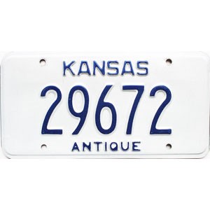 2002 Kansas Antique License Plate #29672