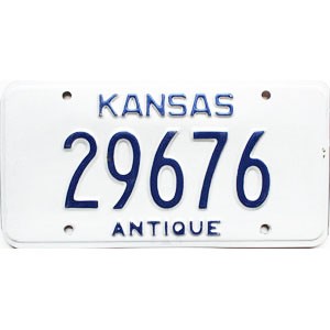 2002 Kansas Antique License Plate #29676
